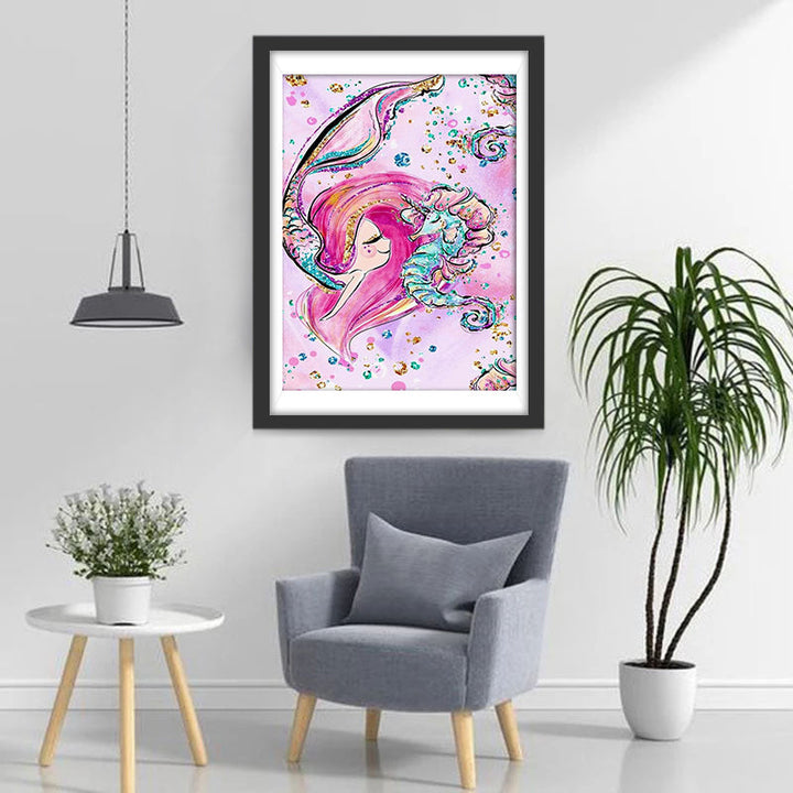 Zeepaardje op een Prachtige Achtergrond Diamond Painting