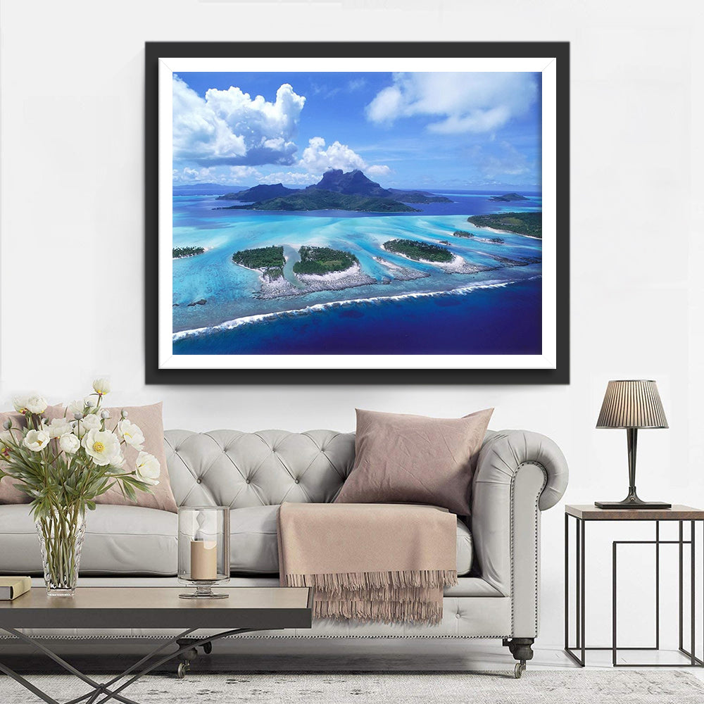 Zicht op Tropische Archipel in de Oceaan Diamond Painting