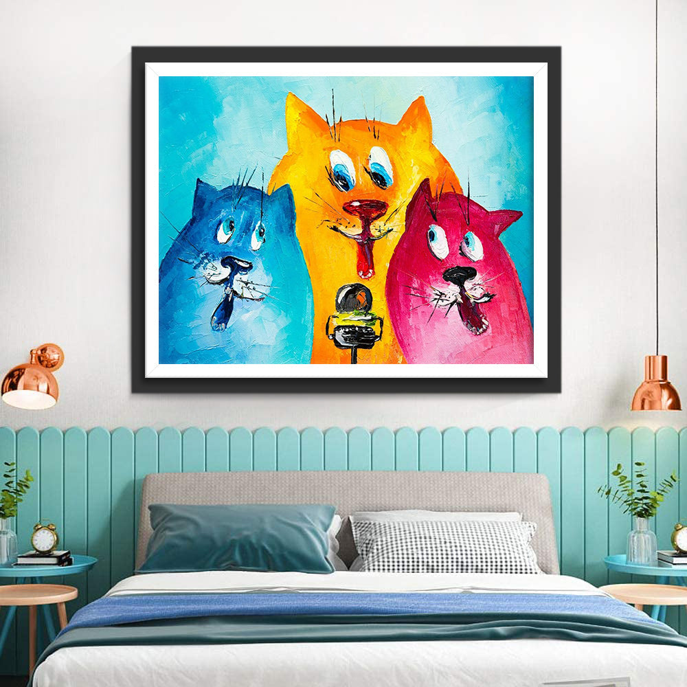 Zingende Katten Diamond Painting