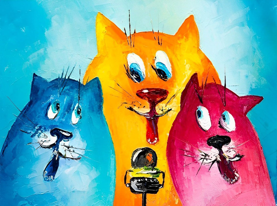 Zingende Katten Diamond Painting