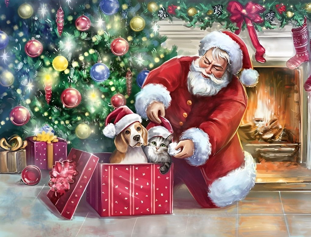 Zoete Kerstinteractie Diamond Painting