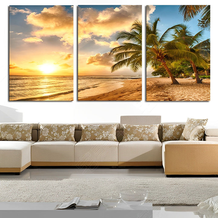 Zon, Zee en Palmen 3 Platen Diamond Painting