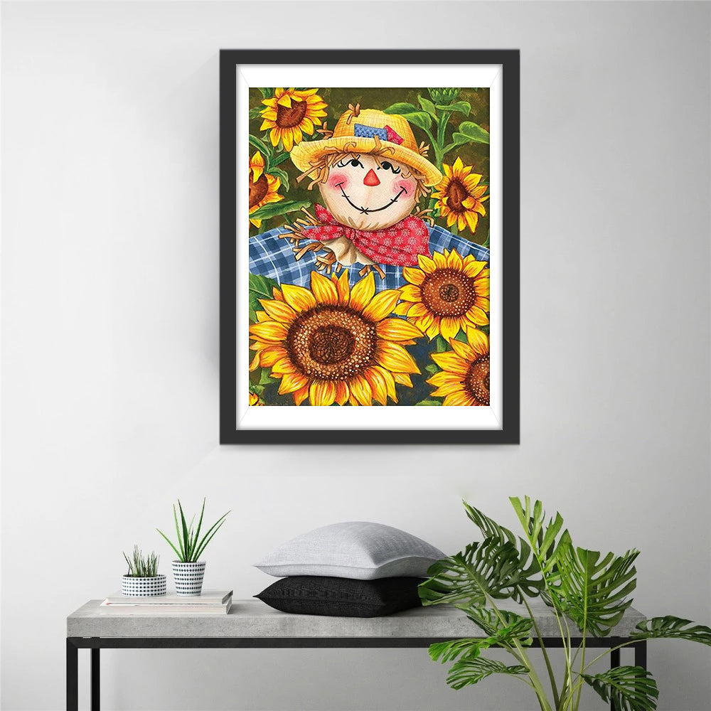Zonnebloemen en Vogelverschrikkers Diamond Painting