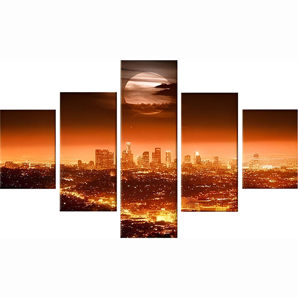 Zonsondergangsglorie over de Stad 5 Platen Diamond Painting