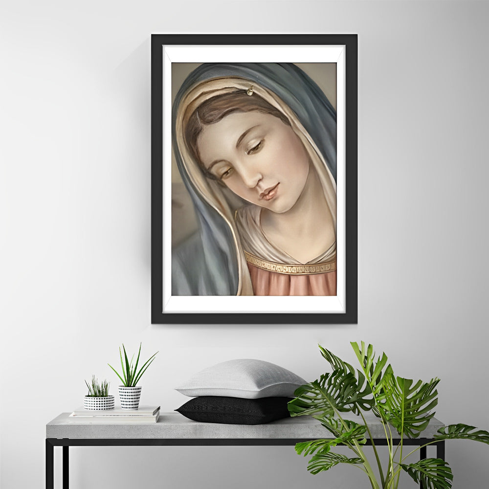 Zuivere Madonna met Vredige Blik Diamond Painting