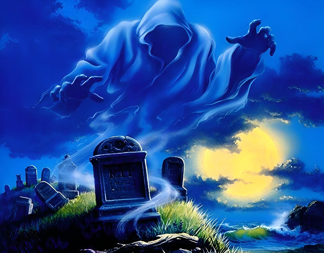 Zwevend Spook bij Graven Diamond Painting